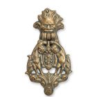 Gusseisen-Türklopfer mit Putten und Satyr, Höhe 34,3 cm, A CAST IRON SATYR AND PUTTI DOOR KNOCKER