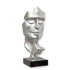 Dekofigur Maske "Speak No Evil", H. 42 cm, silberfarben, Polyresinfigur, Kunstfigur, Filmfigur, A RESIN "SPEAK NO EVIL" MASK - SILVER