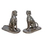 2er-Set Bronzefiguren Hunde, Hundefiguren, Bronzehund, Tierfigur, Bronzetier, Gartenfigur, Dekofigur