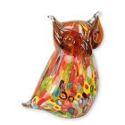 Glastierfigur Eule im Murano-Stil, A MURANO STYLE GLASS FIGURINE OF AN OWL