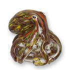Glasfigur Oktopus, H. 9,4 cm, Muranoglas-Stil, Briefbeschwerer, Dekofigur, Sammlerfigur, A MURANO STYLE GLASS FIGURINE OF AN OCTOPUS ON A BAL