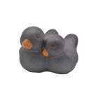 Vogelpärchen - L. 9 cm - anthrazit - Terracotta