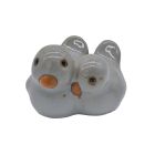 Vogelpärchen - L. 9 cm - hellgrau - Terracotta