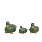 Entenfiguren, H. 13/18/22 cm, Terracotta, glasiert, dunkelgrün, Heritage Garden, Gartenfigur, Gartendeko