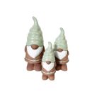 Wichtel, H. 31/41/51 cm, Gartenzwerg, Terracotta, lindgrün, Heritage Garden, Gartenfigur, Gartendeko