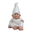 Wichtel, sitzend, H. 29 cm, cappuccino, Gartenzwerg, Terracotta, glasiert, Heritage Garden, Gartenfigur, Gartendeko