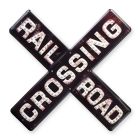 Geprägtes Blechschild, AN EMBOSSED TIN PLATE - RAILROAD CROSSING