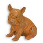 Bulldogge, H. 18,4 cm, Gusseisen, rostig, Tierfigur, Hundefigur, Gartenfigur, A RUSTY CAST IRON FIGURINE OF A BULLDOG