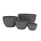 Blumenschale Painted Cloudy Grey, rund, grau, Übertopf, Pflanztopf, Gartengefäß