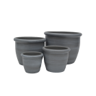 Blumentopf Painted Cloudy Grey, rund, grau, Übertopf, Pflanztopf, Gartengefäß