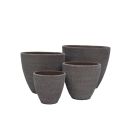 Blumentopf Painted Dusty Taupe, rund, Übertopf, Pflanztopf, Gartengefäß