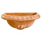 Galestro Terracotta, Gerla Mirella, Wandtopf, verziert, Halbschale, Pflanzgefäß, Wandpflanzschale