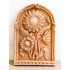 Galestro Terracotta, Pannello Girasoli, Wandbild mit Sonnenblumen Dekoration, Relief, Blumendekor