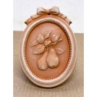 Galestro Terracotta, Ovalini Pera, Wandbild Birne, oval, Dekoration, Relief