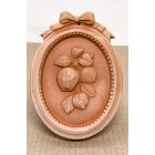 Galestro Terracotta, Ovalini Mela, Wandbild Apfel, oval, Dekoration, Relief