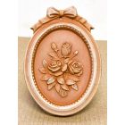 Galestro Terracotta, Ovalini Rosa, Wandbild Rosen, oval, Dekoration, Relief