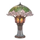 Tiffanylampe, Tischleuchte, Stehlampe, Tischlampe, Höhe 70,5 cm, Rosendekor, A TIFFANY STYLE TABLE LAMP