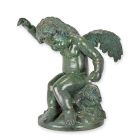 Bronzefigur Putte, Engelfigur, A BRONZE SCULPTURE OF A PUTTO