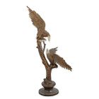 Bronzefigur Adlerpaar, Adlerfigur, Bronzeadler, Gartenfigur, A BRONZE SCULPTURE OF A PAIR OF EAGLES