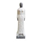 Moderne Marmorskulptur Frau in weißem Kleid,  A MARBLE SCULPTURE OF A FEMALE IN WHITE GOWN