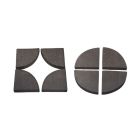 Fuß 1/4 Kreis, Terracotta, dreieckig, Farbe Antikbraun, Fußuntersetzer, Dreiecksfuß, 1 Stück