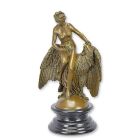 Bronzefigur Hebe mit Adler, H. 50 cm, Göttin der Jugend, Mythologie, Frauenfigur, Adlerfigur, Dekofigur, A BRONZE SCULPTURE OF HEBE WITH THE EAGLE