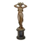 Bronzefigur Frau im Jugendstil, H. 121 cm, Gartenskulptur, Frauenfigur, A BRONZE ART NOUVEAU SCULPTURE OF A LADY